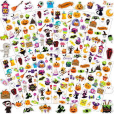 Upins Halloweens Stickers For Kids 12 Sheets Upins 3D Happy Halloween Stickers Cute Puffy Stickers Ghost Pumpkin Skull Bat Spid