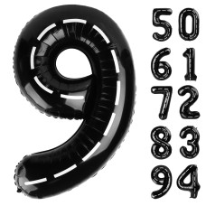 Race Car 9 Balloon Number Balloons 40 Inch 9Th Black Giant Birthday Decorations For Boys 19Th 29Th Party Decorations Supplies