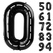 Race Car Number Balloon 40 Inch Black 0 Number Balloons 10 20 30 40 50 Numbers Balloon Black Race Car Birthday Party Decoratio