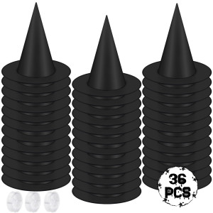 36 Pcs Witch Hats Black Witches Hat Halloween Decorations Witch Costumes Accessories Hanging Party Decor With 984 Ft Nylon Cord