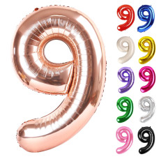 Rose Gold Number 9 Balloon 40 Inch 9 Balloon Number 9Th Birthday Decorations Rose Gold Party Supplies For Boys Girls