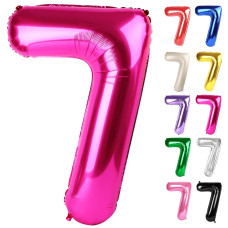 Hot Pink Number 7 Balloon 40 Inch 7 Balloon Number 7Th Birthday Decorations Hot Pink Party Supplies For Boys Girls