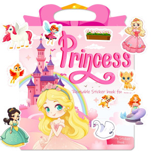 Reusable Sticker Books For Toddlers Princess Themed Sticker Books For Toddlers Travel Toys For Kids Toddler Boys Girls