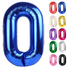 Metallic Blue Number 0 Balloon 40 Inch 0 Balloon Numberfor 10Th 20Th 30Th 40Th 50Th 60Th Birthday Decorations Navy Blue Party