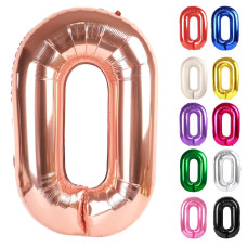 Rose Gold Number 0 Balloon 40 Inch 0 Balloon Numberfor 10Th 20Th 30Th 40Th 50Th 60Th Birthday Decorations Rose Gold Party Supp