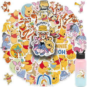 50Pcs Winnie The Pooh Stickers For Kids Cartoon Theme Stickers Classic Pooh Stickers For Adults Funny Decals Stickers For Wate