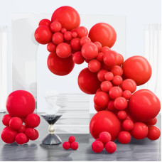 Partywoo Red Balloons 100 Pcs Red Balloons Different Sizes Pack Of 18 12 10 5 Inch Matte Red Balloon Arch Kit Red Balloon Garlan