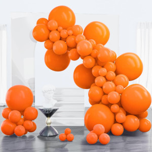 Partywoo Orange Balloons 100 Pcs Orange Balloon Different Sizes Pack Of 18 12 10 5 Inch Pumpkin Balloons Balloon Garland Arch Ki