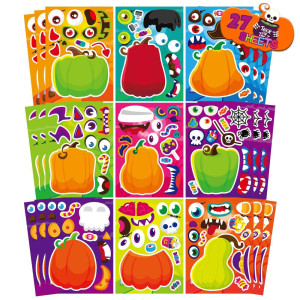 Halloween Stickers For Pumpkins 27 Sheets Make A Face Stickers Halloween Pumpkin Decorating Stickers Fall Autumn Pumpkins Sticke