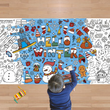 Ohome Winter Giant Coloring Postertableclothwinter Decorations 30 X 72 Inches Jumbo Coloring Banner Kids Crafts Gifts Activi