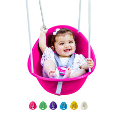 Swurfer Coconut Toddler Swing Comfy Baby Swing Outdoor 3 Point Adjustable Safety Harness Secure Safe Quick Click Locking S