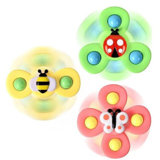 Suction Cup Spinner Toys Baby Montessori Sensory Educational Learning Toy Infant Bath Teething Fidget Toy Toddler First Birth