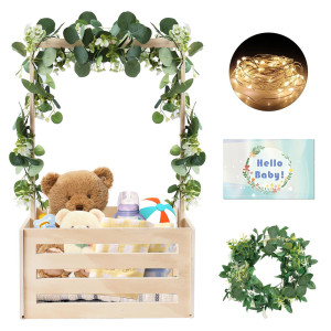 369 X 169 In Wooden Baby Shower Crate Closet Baby Storage Crate Hamper With Extended Handle And Garland Baby Shower Wooden G