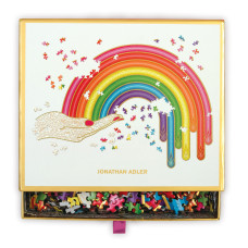 Galison Jonathan Adler Rainbow Hand 750 Piece Shaped Jigsaw Puzzle Fun Indoor Activity Multicolor