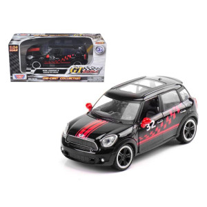 Mini cooper S countryman 32 Black with Red graphics gT Racing Series 124 Diecast Model car by Motormax