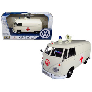 Volkswagen Type 2 (T1) Ambulance cream 124 Diecast Model by Motormax