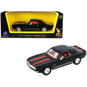1967 chevrolet camaro Z-28 Black with Red Stripes 143 Diecast Model car by Road Signature