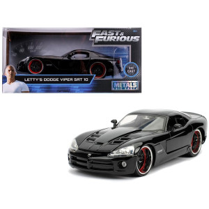 Lettys Dodge Viper SRT 10 Black Fast & Furious Movie 124 Diecast Model car by Jada