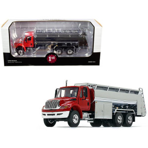 International DuraStar Liquid Fuel Tank Truck Viper Red and chrome 150 Diecast Model by First gear