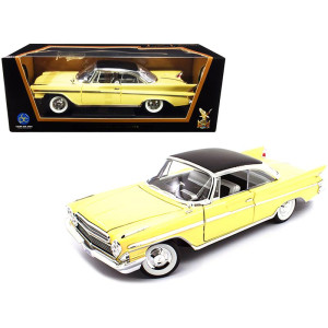 1961 DeSoto Adventurer Yellow with Black Top 118 Diecast Model car by Road Signature