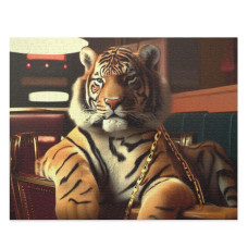 Retro Tiger In A Diner Jigsaw Puzzle 500-Piece(D0102H26g77)