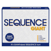Jax giant (aka Jumbo) SEQUENcE game - Box Edition with cushioned Mat, cards and chips, Package colors May Vary , Blue