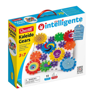 Quercetti Kaleido Gears 55 Piece Building Set With 3 Different Sized Gears Medium