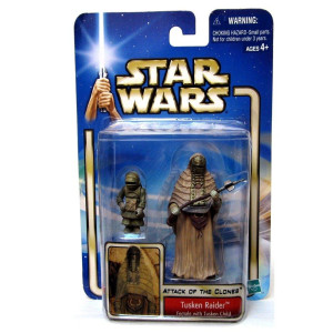 Star Wars Attack Of The Clones Figure Tusken Raider Female With Child