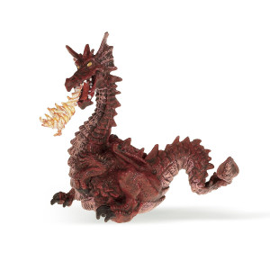 Papo Handpainted Figurine The Enchanted World Red Dragon With Flame 39016 Collectible For Children Suitable For Boy