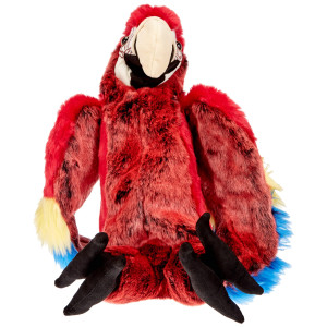 Folkmanis Scarlet Macaw Hand Puppet Red Blue Yellow Black 1 Ea