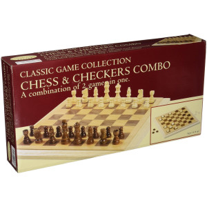 John N Hansen Co Deluxe Staunton Wood Chess And Checkers Set