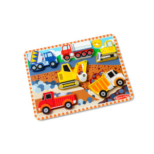 Melissa Doug Construction Vehicles Wooden Chunky Puzzle 6 Pcs Multicolor 1195 X 895 X 10