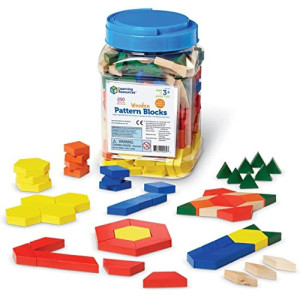 Learning Resources Wooden Pattern Blocks Early Math Concepts Set Of 250 Ages 3