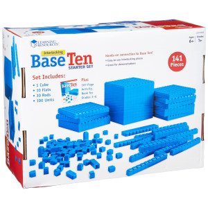 Learning Resources Interlocking Base Ten Starter Set Early Math Counting Connecting Blocks 141 Piece Set Ages 6