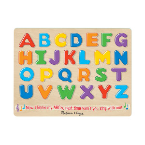 Melissa Doug Wooden Alphabet Sound Puzzle Wooden Puzzle With Sound Effects 26 Pcs