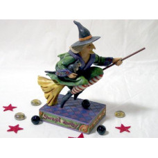 Jim Shore Heartwood Creek Witch On Broom By Enesco 4005338