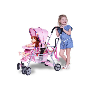 Joovy Toy Caboose Baby Doll Stroller Featuring Reclining Front Seat Adjustable Footrest Storage Basket Extendable Canopy And