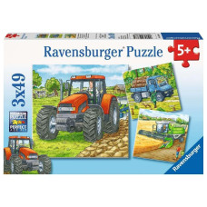 Ravensburger Farm Machinery Jigsaw Puzzle 3 X 49 Piece