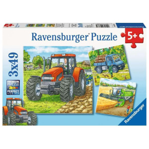 Ravensburger Farm Machinery Jigsaw Puzzle 3 X 49 Piece