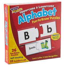 Trend Enterprises Funtoknow Puzzles Uppercase Lowercase Alphabet Learn Letter Case Recognition 26 Twosided Puzzles S