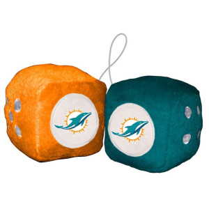 Fremont Die Nfl Miami Dolphins 3 Fuzzy Dice 3 Team Colors