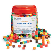 Learning Resources Interlocking Gram Unit Cubes Math Classroom Teaching Aids 10 Assorted Colors Set Of 1 000 Ages 6