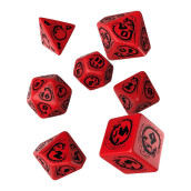 Q Workshop Dragon Red Black Rpg Ornamented Dice Set 7 Polyhedral Pieces