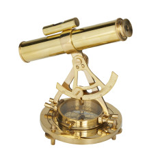 Deco 79 Metal Telescope With Compass Base 8 X 8 X 8 Brass