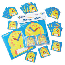 Learning Resources Write Wipe Clocks Classroom Set 25 Pieces Ages 6 Laminated Dryerase Teaching Aids Teacher Supplies