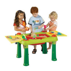 Keter 17184058 Indooroutdoor Childrens Sand And Water Play Table Greenyellowredblue 26 Years