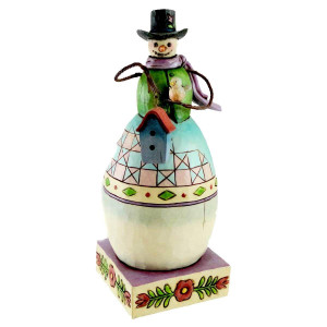 Jim Shore Small Snowman With Birdhouse Figurine