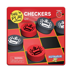 Playmonster Take N Play Anywhere Checkers Magnetic Travel Game Fun On The Go For Ages 4