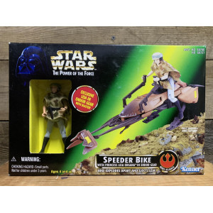 Star Wars Power Of The Force Speeder Bike With Princess Leia Organa In Endor Gear