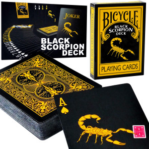 Magic Makers Bicycle Black Scorpion Deck With Extra Gaff Cards For Perfoming Magic Card Tricks